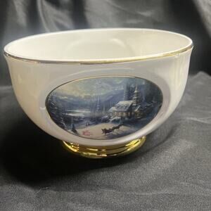 Thomas‎ Kinkade Sunday Evening Sleigh Ride Large Bowl Teleflora
